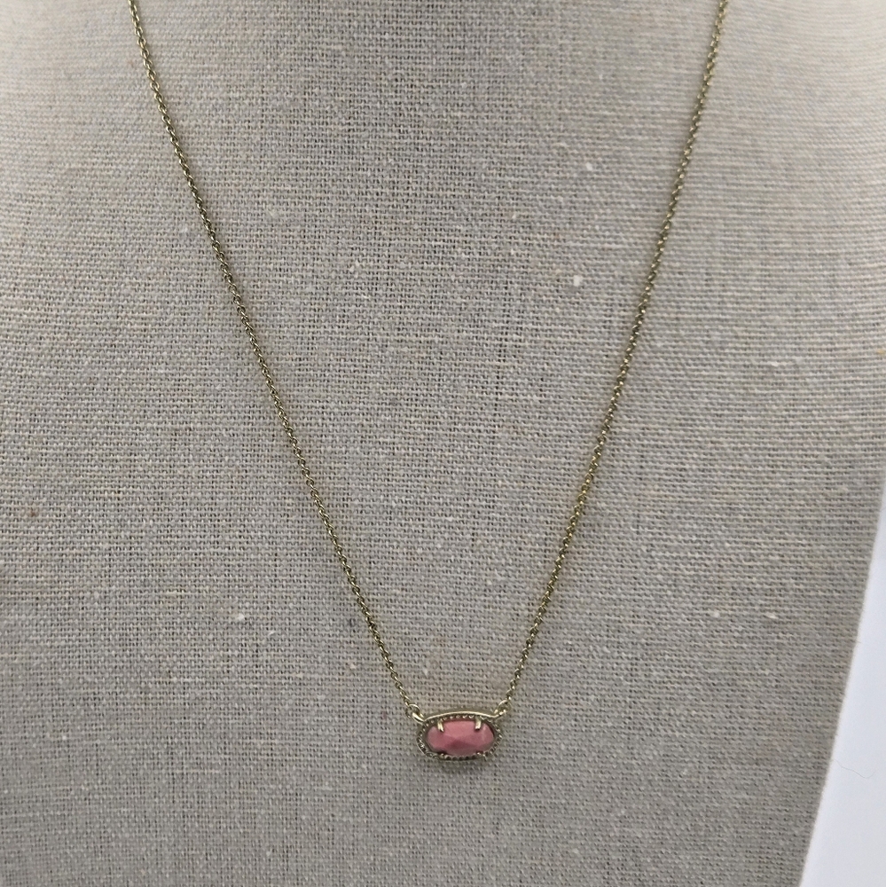 KENDRA SCOTT Elisa Coral Stone Small Pendant 14K over Brass Adjustable - Picture 4 of 8